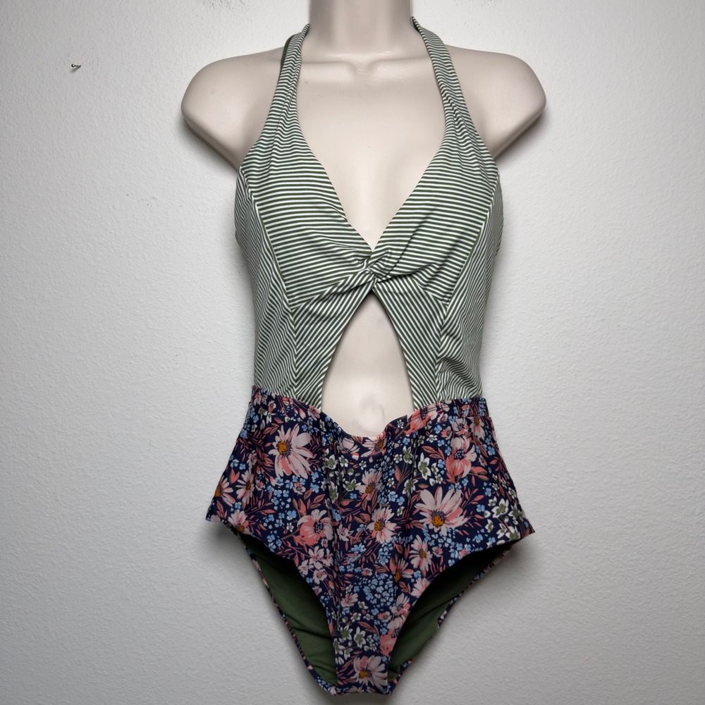 Rebecca Virtue Women Enchanted One Piece Swimsuit Large Floral Cutout - Picture 2 of 13